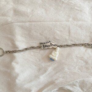 Silver toned Buddha charm bracelet